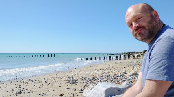 Mike on Climping beach Sussex Apr 2021